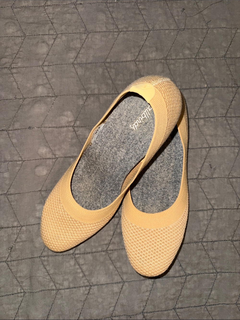 allbirds Women's Pale Yellow Knit Ballet Flats